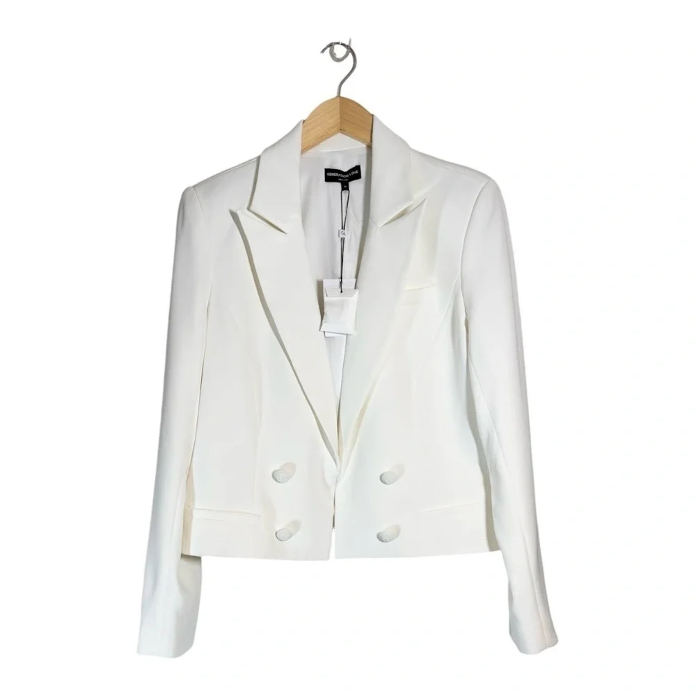 Generation Love Penn Crepe Blazer in White NWT - Picture 2 of 7